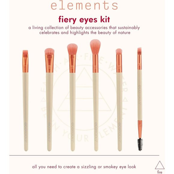 6 Blending Brushes for Eyes Eco Friendly Makeup Brush Orange Cruelty Free Vegan - Picture 3 of 13